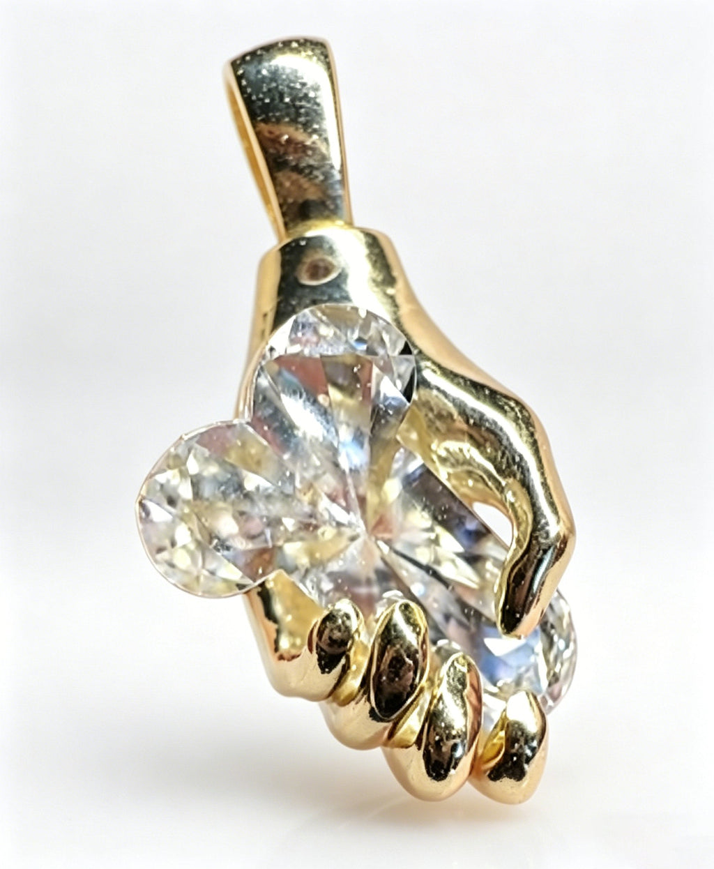 ✨The Hand of Fortune Diamond Pendant – 14K Gold / 925 Sterling Silver💋