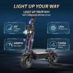 T90 Pro Electric Scooter for Adults, 10000W Dual Motor, 68 MPH Max Speed, 72V Removable Battery, 14" Off-Road Tires 800lbs Max Load, Music Light, Waterproof, 65 Mile Range, Fast E-Scooter👄