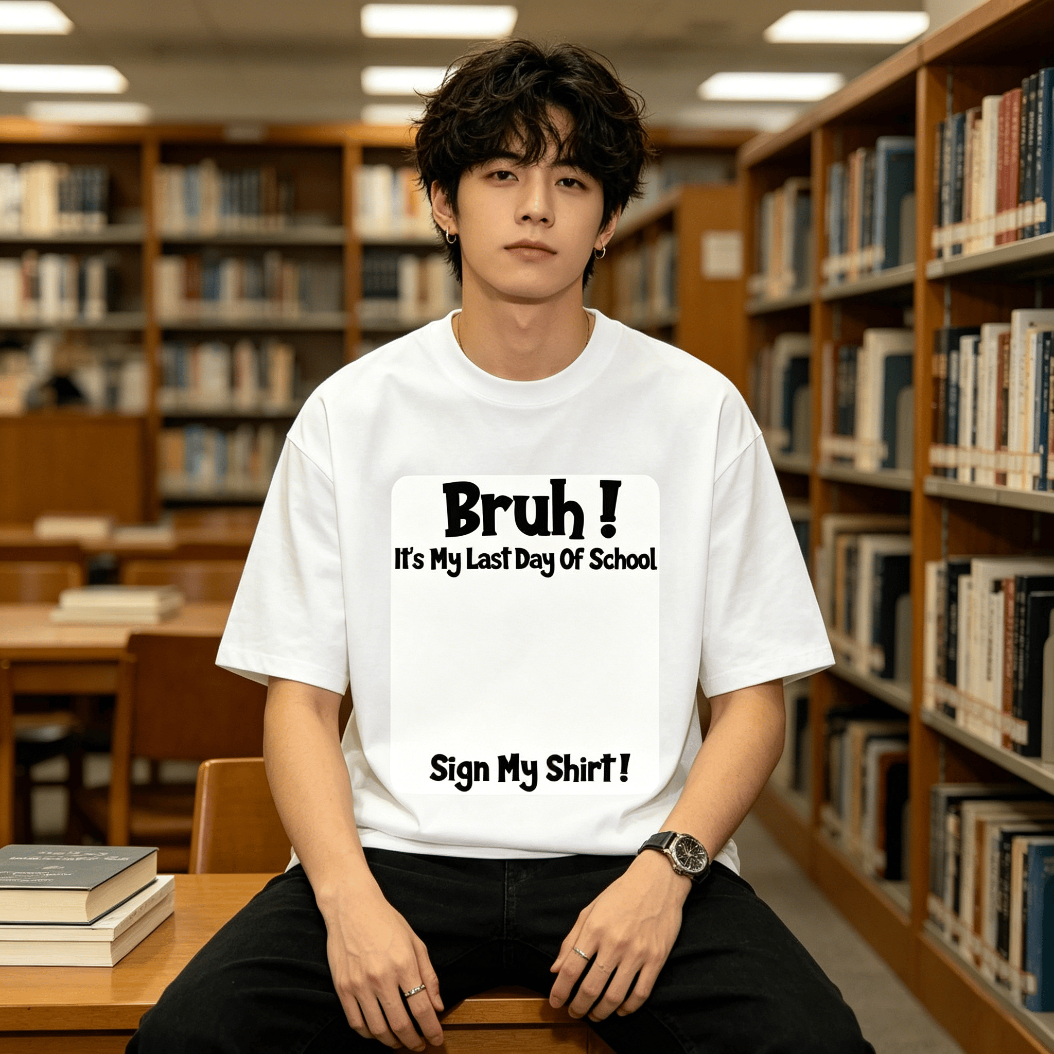 Bruh It'S My Last Day Of School Sign My T-Shirt For Boys/Girls Soft Fabric💋