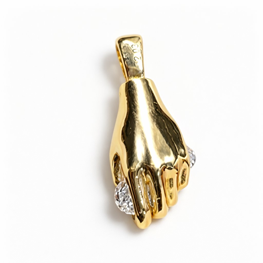 ✨The Hand of Fortune Diamond Pendant – 14K Gold / 925 Sterling Silver💋