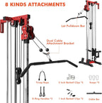 Wall Mount Cable Station, Cable Crossover Machine with Dual Pulley System and 18 Adjustable Positions for Home Gym Fitness Equipment🔥